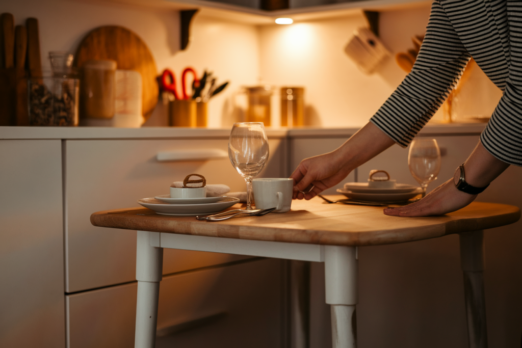 Comment créer un coin repas convivial dans ma cuisine avec du matériel de bricolage ?